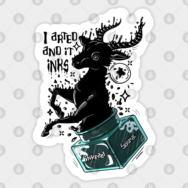 Inkpala impala ink art pun Sticker by SPIRIMAL